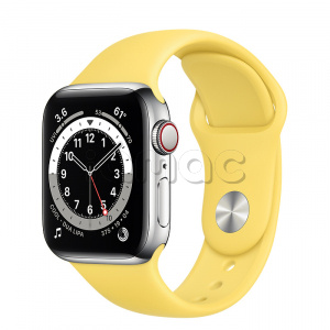 Купить Apple Watch Series 6 // 40мм GPS + Cellular // Корпус из нержавеющей стали серебристого цвета, спортивный ремешок имбирного цвета
