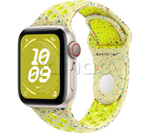 Купить Apple Watch SE // 40мм GPS+Cellular // Корпус из алюминия цвета «сияющая звезда», спортивный ремешок Nike цвета «Электрическая вспышка» (2024)