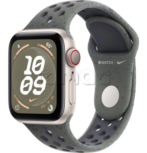 Купить Apple Watch SE // 44мм GPS+Cellular // Корпус из алюминия цвета «сияющая звезда», спортивный ремешок Nike цвета «Карго хаки» (2024)