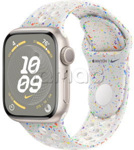 Купить Apple Watch Series 9 // 45мм GPS // Корпус из алюминия цвета "сияющая звезда", спортивный ремешок Nike цвета "чистая платина"