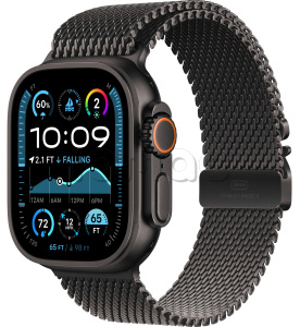 Купить Apple Watch Ultra 2 (2024) // 49мм GPS + Cellular // Корпус из черного титана, миланский сетчатый браслет из черного титана, М