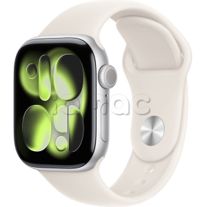 Купить Apple Watch Series 11 // 46мм GPS // Корпус из алюминия серебристого цвета, спортивный ремешок цвета "сияющая звезда"