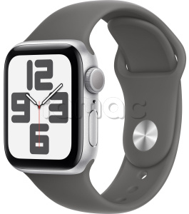 Купить Apple Watch SE // 44мм GPS (Custom) // Корпус из алюминия серебристого цвета, спортивный ремешок цвета «каменный серый» (2024)