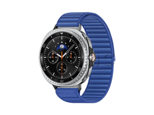 Купить Samsung Galaxy Watch8 Classic (46 мм) Wifi+LTE, Черный, Текстильный ремешок синего цвета