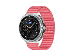 Купить Samsung Galaxy Watch8 Classic (46 мм) Wifi+LTE, Черный, Текстильный ремешок розового цвета