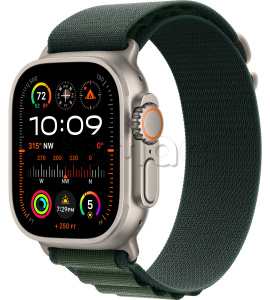 Купить Apple Watch Ultra 2 (2024) // 49мм GPS + Cellular // Корпус из титана, ремешок Alpine Loop темно-зеленого цвета, М