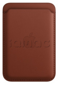 Кожаный чехол-бумажник MagSafe для iPhone, цвет Umber/Темно-коричневый