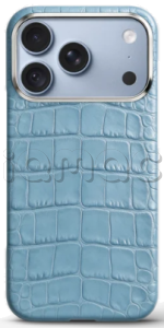 Чехол Golden Concept для iPhone 18 Pro Max, Alligator Edition (Light Blue)