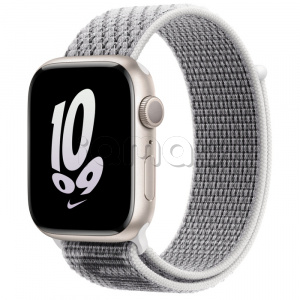 Купить Apple Watch Series 8 // 45мм GPS // Корпус из алюминия цвета "сияющая звезда", спортивный браслет Nike цвета "снежная вершина/черный"