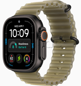 Купить Apple Watch Ultra 4 (2026) // 49мм GPS+Cellular // Корпус из черного титана, ремешок Ocean Band прозрачно-зеленого цвета