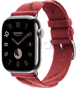 Купить Apple Watch Series 10 Hermès // 46мм GPS+Cellular // Корпус из титана серебристого цвета, ремешок Torsade Single Tour цвета Rouge Grenat