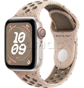 Купить Apple Watch SE // 44мм GPS+Cellular // Корпус из алюминия цвета «сияющая звезда», спортивный ремешок Nike цвета «Пустынный камень» (2024)