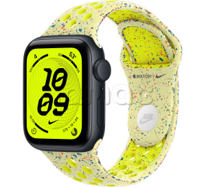 Купить Apple Watch SE 3 // 40мм GPS // Корпус из алюминия цвета "полуночный", спортивный ремешок Nike цвета "электрический всплеск" (2025)