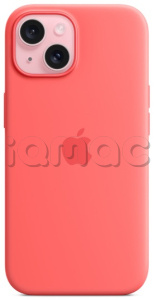 Силиконовый чехол MagSafe для iPhone 15, цвет "розовая гуава"