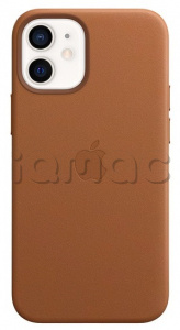 Кожаный чехол MagSafe для iPhone 12, золотисто-коричневый цвет
