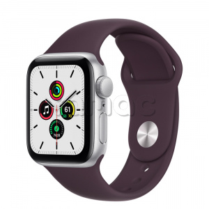 Купить Apple Watch SE // 40мм GPS // Корпус из алюминия серебристого цвета, спортивный ремешок цвета «Тёмная вишня» (2020)