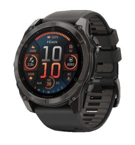 Купить Мультиспортивные часы Garmin Fenix 8 (47mm), Sapphire, угольно-серый корпус с DLC-покрытием, пепельно-черный силиконовый ремешок