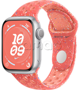 Купить Apple Watch Series 9 // 45мм GPS // Корпус из алюминия серебристого цвета, спортивный ремешок Nike цвета "волшебный уголек"