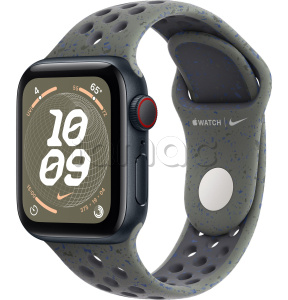 Купить Apple Watch SE // 44мм GPS+Cellular // Корпус из алюминия цвета «тёмная ночь», спортивный ремешок Nike цвета «Карго хаки» (2024)