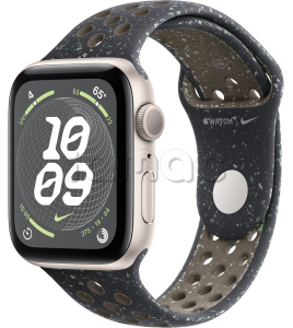Купить Apple Watch SE // 44мм GPS // Корпус из алюминия цвета «сияющая звезда», спортивный ремешок Nike цвета «Полуночное небо» (2024)