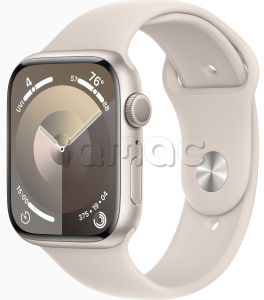 Купить Apple Watch Series 9 // 45мм GPS // Корпус из алюминия цвета "сияющая звезда", спортивный ремешок цвета "сияющая звезда"