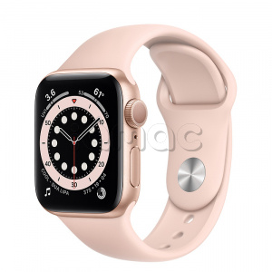 Купить Apple Watch Series 6 // 40мм GPS // Корпус из алюминия золотого цвета, спортивный ремешок цвета «Розовый песок»