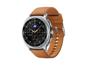 Купить Samsung Galaxy Watch8 Classic (46 мм) Wifi+LTE, Черный, Гибридный ремешок светло-коричневого цвета