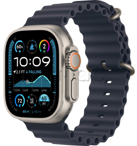 Купить Apple Watch Ultra 2 (2024) // 49мм GPS + Cellular // Корпус из титана, ремешок Ocean Band цвета "морской синий"