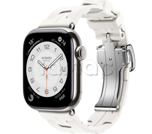 Купить Apple Watch Series 10 Hermès // 42мм GPS+Cellular // Корпус из титана серебристого цвета, ремешок Kilim Single Tour цвета Blanc