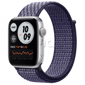 Купить Apple Watch Series 6 // 44мм GPS // Корпус из алюминия серебристого цвета, спортивный браслет Nike светло-лилового цвета