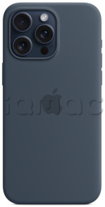 Силиконовый чехол MagSafe для iPhone 15 Pro Max, цвет "штормовой синий"