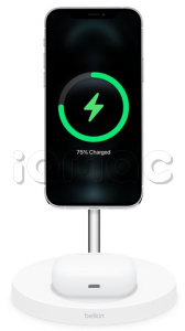 Док-станция Belkin Boost CHARGE PRO для беспроводной зарядки iPhone и AirPods (White/Белый)