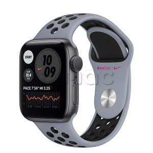 Купить Apple Watch Series 6 // 40мм GPS // Корпус из алюминия цвета «серый космос», спортивный ремешок Nike цвета «Дымчатый серый/чёрный»