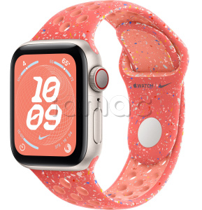 Купить Apple Watch SE // 44мм GPS+Cellular // Корпус из алюминия цвета «сияющая звезда», спортивный ремешок Nike цвета «Волшебный уголек» (2024)