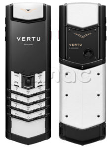 Телефон Vertu Signature V, Black stainless steel, Calf Leather (Black and Whire/Черно-белый)