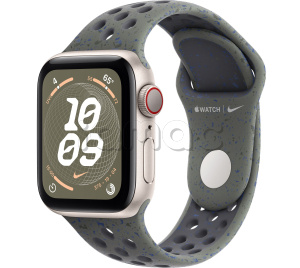 Купить Apple Watch SE // 40мм GPS+Cellular // Корпус из алюминия цвета «сияющая звезда», спортивный ремешок Nike цвета «Карго хаки» (2024)