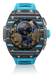 Умные часы Vertu Beyond Grand Watch 2024, Carbon Fiber, Bespoke Gold (Blue and White/Бело-голубой)