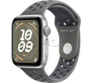 Купить Apple Watch SE // 40мм GPS // Корпус из алюминия серебристого цвета, спортивный ремешок Nike цвета «Карго хаки» (2024)