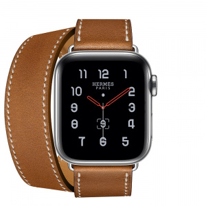 Купить Apple Watch Series 5 Hermès // 40мм GPS + Cellular // Корпус из нержавеющей стали, ремешок Double Tour из кожи Swift цвета Fauve