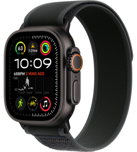Apple Watch Ultra 2 (2024) // 49мм GPS + Cellular // Корпус из черного титана, ремешок Trail Loop черного цвета, S/M