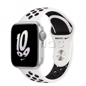 Купить Apple Watch SE // 40мм GPS // Корпус из алюминия серебристого цвета, спортивный ремешок Nike цвета «Чистая платина/чёрный» (2022)