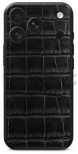 Магнитная накладка Golden Concept Magnetic Shield для iPhone 18 Pro Max, Croco Embossed (Black)