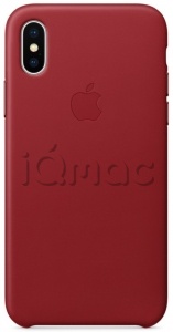 Кожаный чехол для iPhone X / Xs, красный цвет, оригинальный Apple
