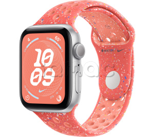 Купить Apple Watch SE // 40мм GPS // Корпус из алюминия серебристого цвета, спортивный ремешок Nike цвета «Волшебный уголек» (2024)