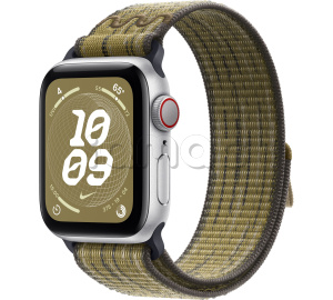 Купить Apple Watch SE // 40мм GPS+Cellular // Корпус из алюминия серебристого цвета, спортивный браслет Nike цвета «Зеленый/серый» (2024)