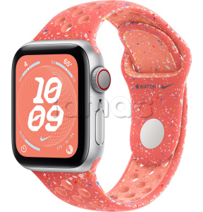 Купить Apple Watch SE // 44мм GPS+Cellular // Корпус из алюминия серебристого цвета, спортивный ремешок Nike цвета «Волшебный уголек» (2024)