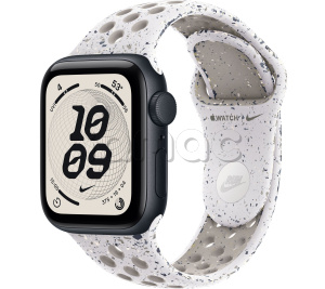 Купить Apple Watch SE 3 // 40мм GPS // Корпус из алюминия цвета "полуночный", спортивный ремешок Nike цвета "завуалированный серый" (2025)