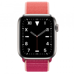 Купить Apple Watch Series 5 // 44мм GPS + Cellular // Корпус из титана, спортивный браслет цвета «сочный гранат»