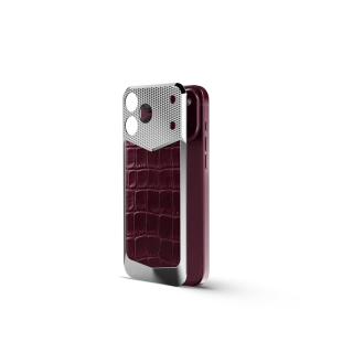 Магнитная накладка Golden Concept Magnetic Shield для iPhone 18 Pro Max, Alligator Edition (Burgundy)