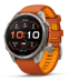 Мультиспортивные часы Garmin Fenix 9 Pro (47mm), титановый корпус, оранжевый силиконовый ремешок (Autumn Orange/Spark Orange)